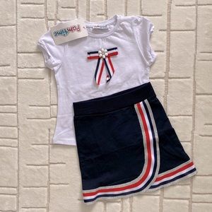 Tshirt and skirt set toddler girls